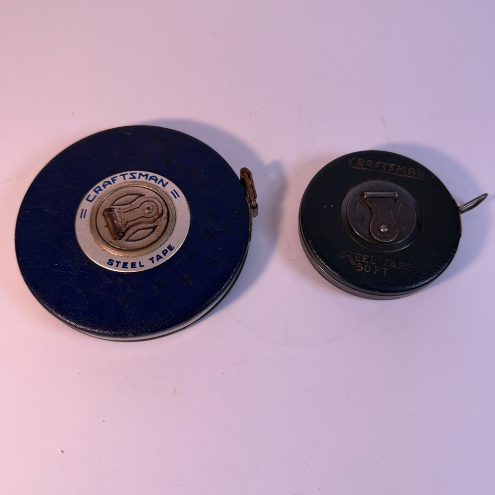 Vintage Craftsman Steel Tape Measure Lot 50 Ft 100 Ft Sears Roebuck USA Tools